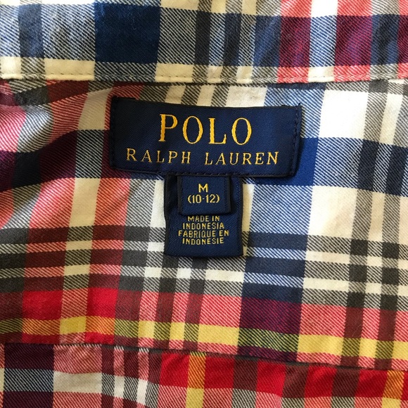 POLO RALPH LAUREN BOYS’ SIZE 10-12 LS 100% COTTON BUTTON DOWN SHIRT - Picture 4 of 7